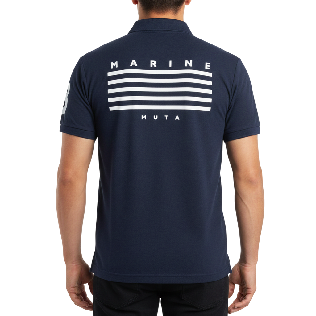 【muta】5LINE ポロシャツ ネイビー S（MMAX-446322-NV）
