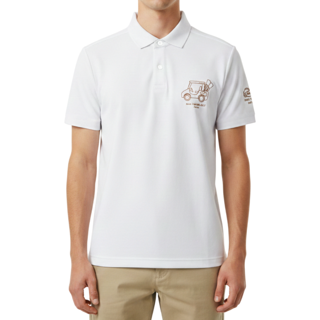 【muta】カートロゴ ポロシャツ ホワイト L（MMAX-446324-WH）