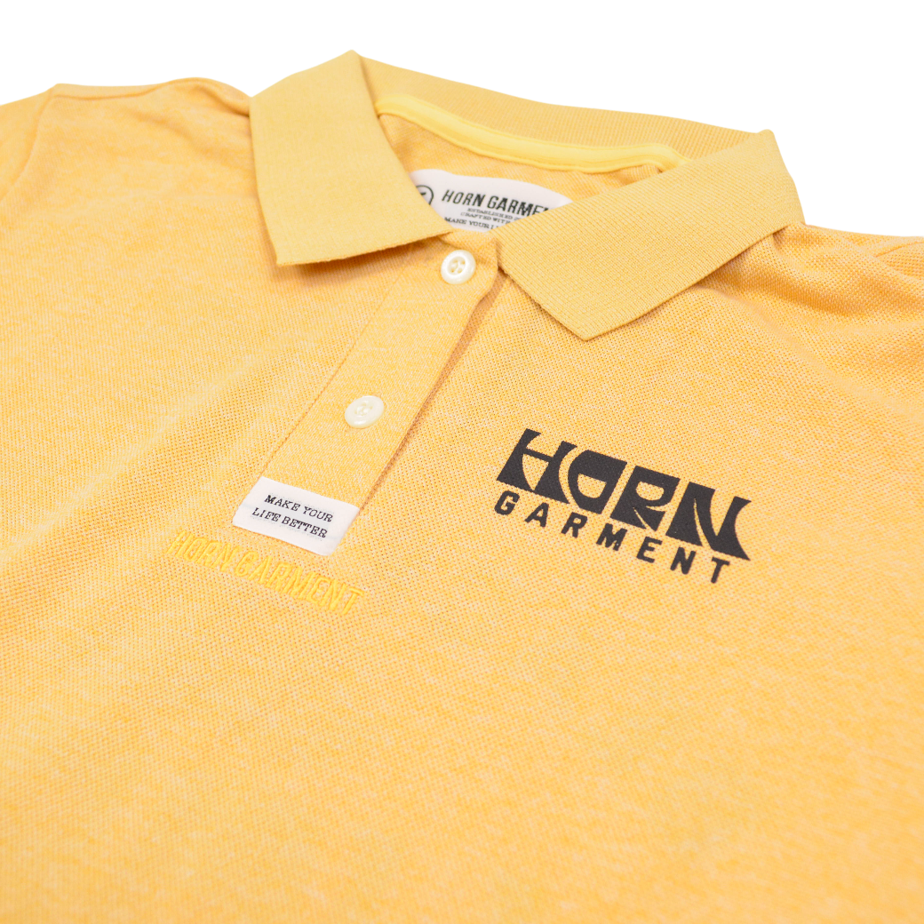【HORN GARMENT】ポロ Beach Boys ネイビー イエロー レディース（HOG-HCW4AAP07）