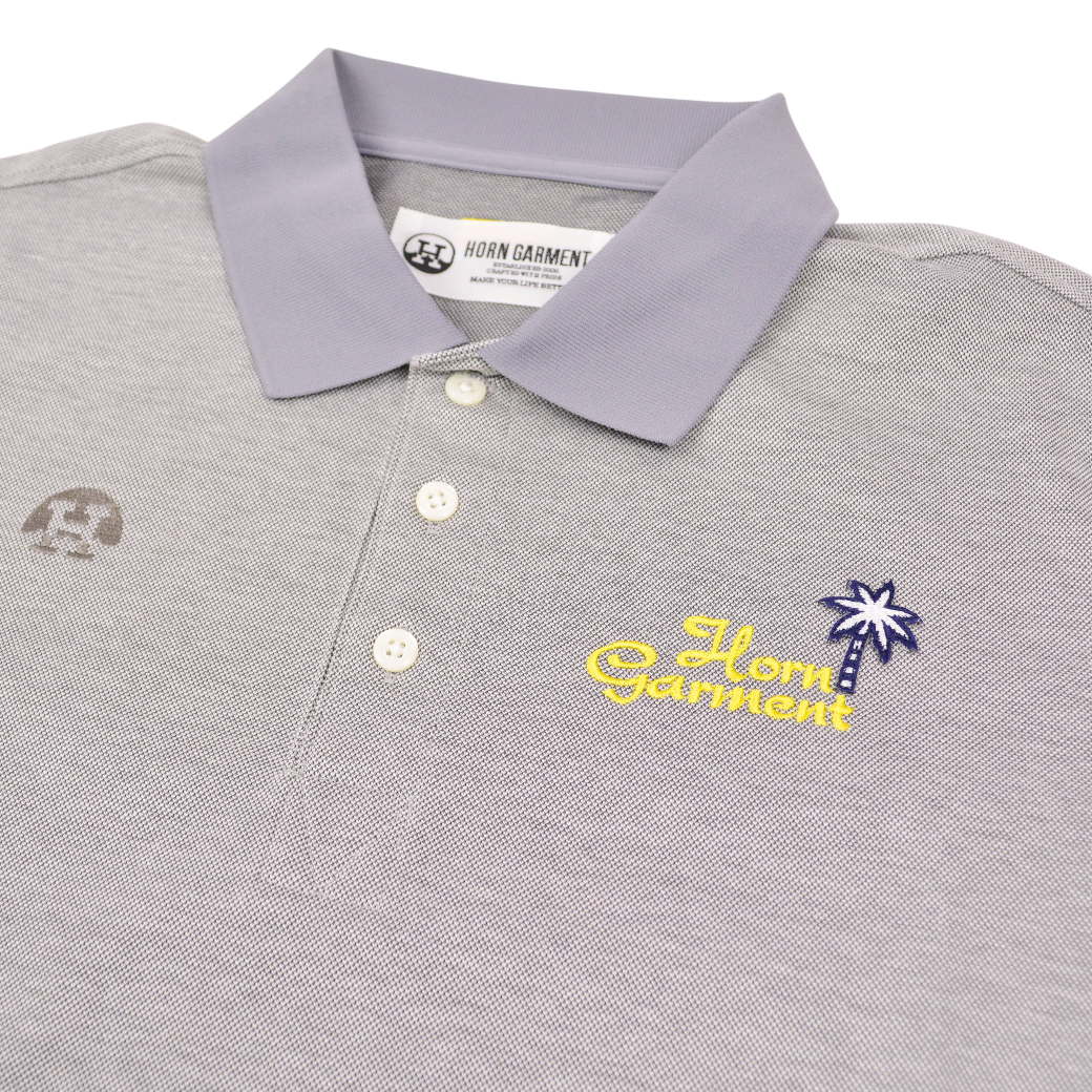 【HORN GARMENT】ポロ ヴィンテージロゴ グレー メンズ（HOG-HCM4AAP75）