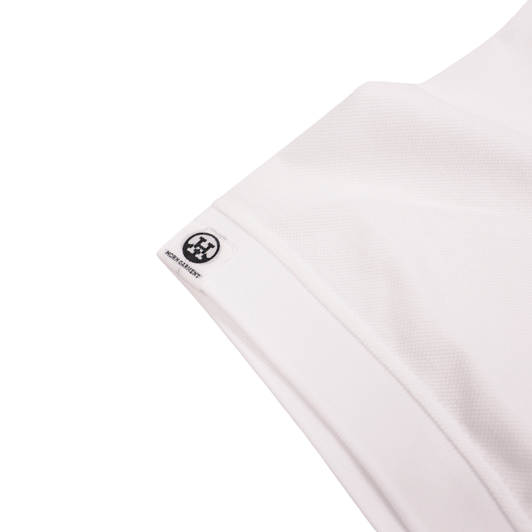 【HORN GARMENT】ポロ ヴィンテージロゴ ホワイト メンズ（HOG-HCM4AAP75）