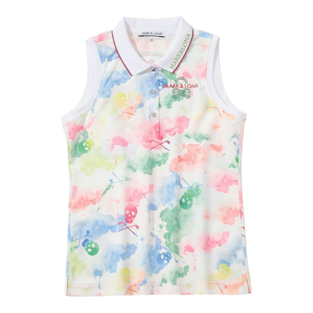 【MARK＆LONA】PULSE CAMO POLO レディース ノースリーブポロシャツ MIX（MAL-MLW5AAP04）
