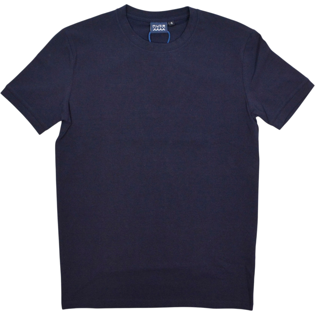 【muta】FLOCKY BLUE MONDAY Tシャツ ネイビー S（MUT-MMAX-434351)