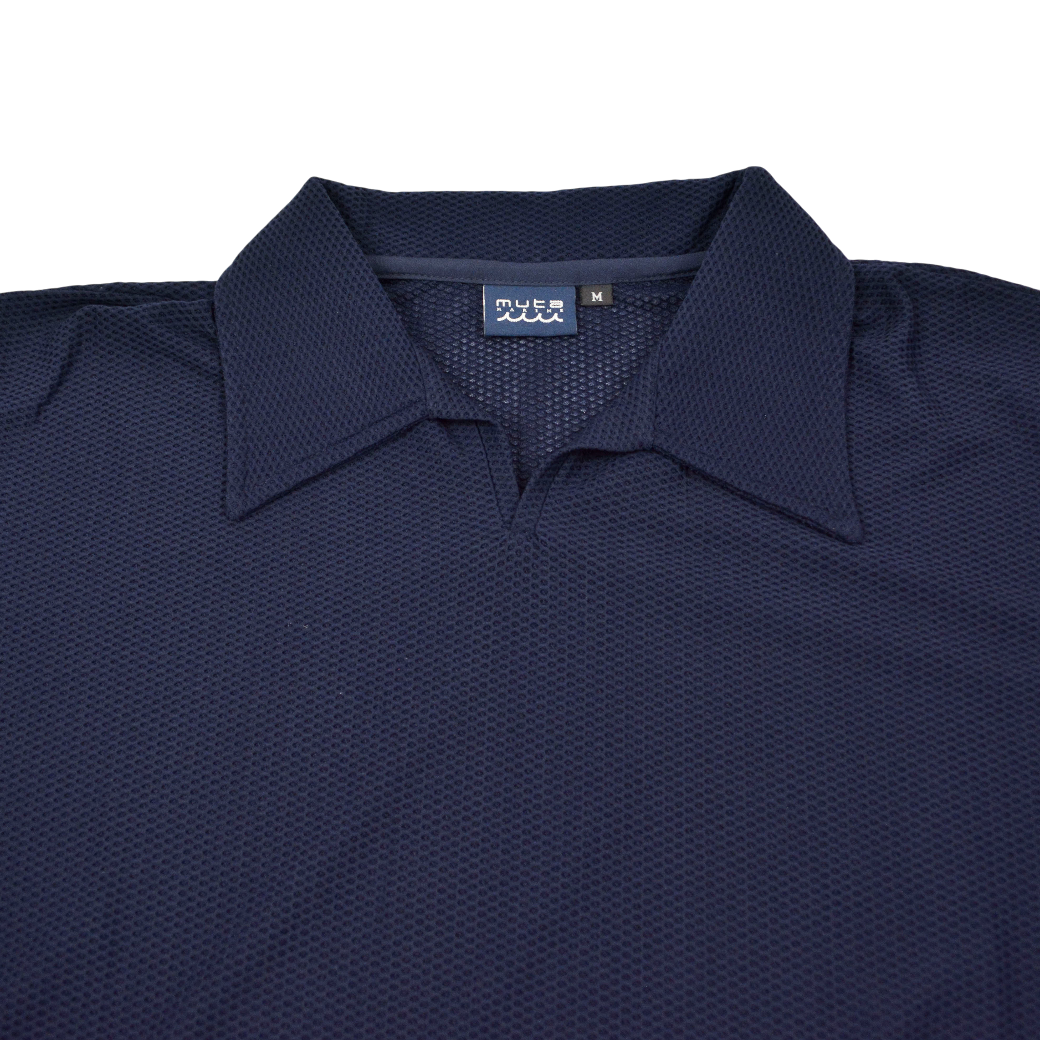 【muta】メッシュ ポロシャツ 半袖 ネイビー（MUT-MMBC7256078）