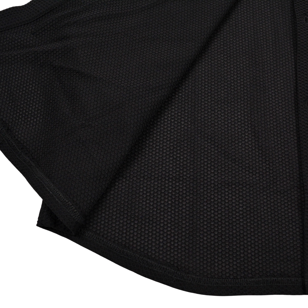 【muta】メッシュ ポロボタンダウンシャツ ブラック（MUT-MMBC180812）