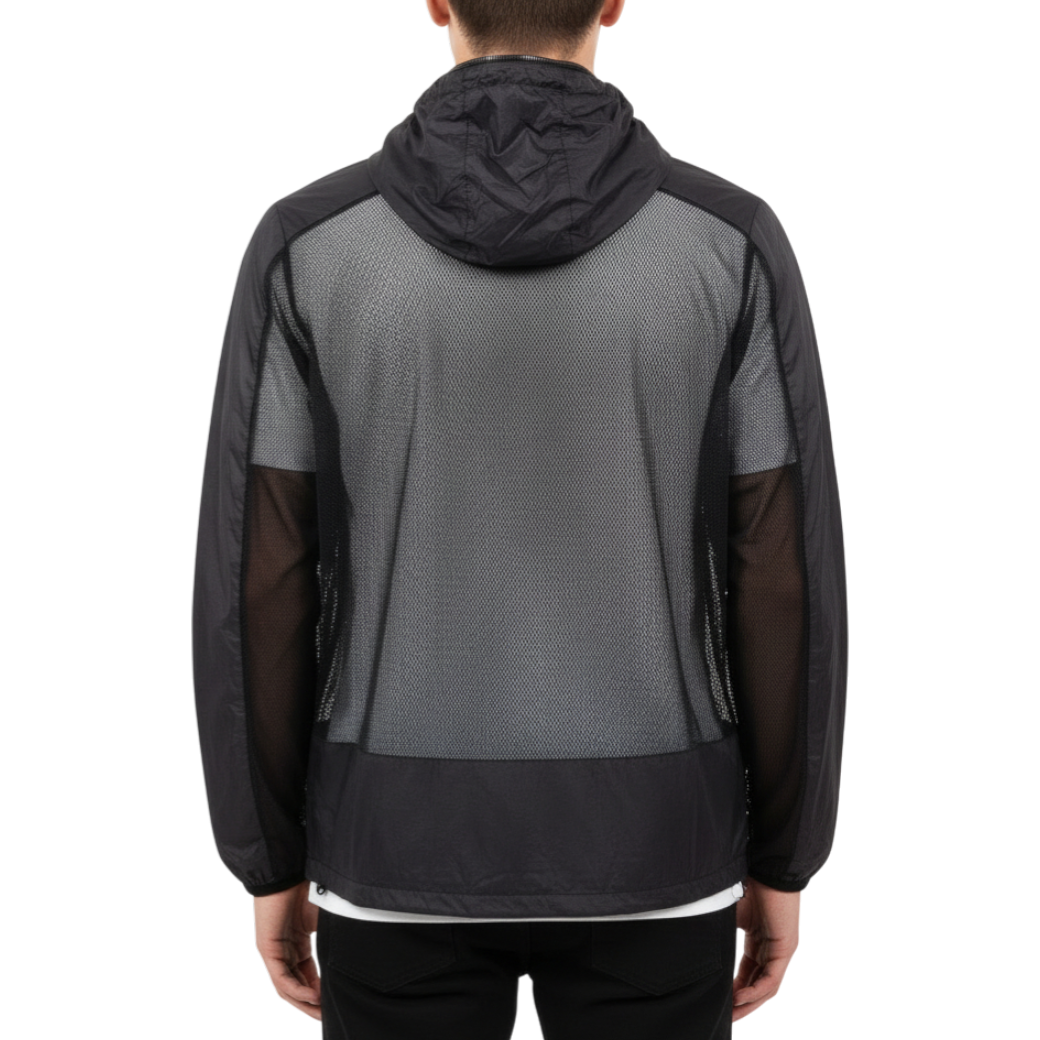 【muta】メッシュ切替 コンビネーションパーカー ブラック（MUT-MMBC190806）
