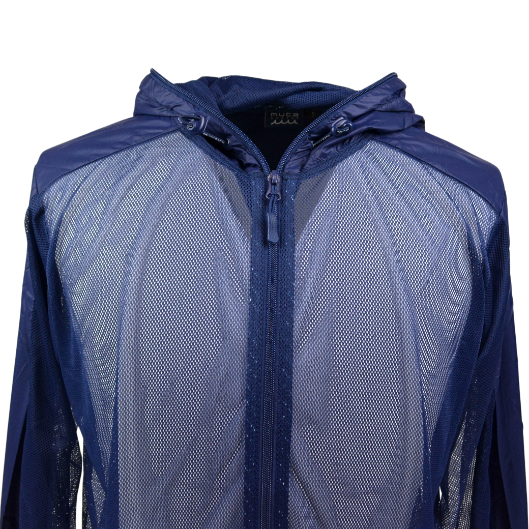 【muta】メッシュ切替 コンビネーションパーカー ネイビー M XXL（MUT-MMBC190806）