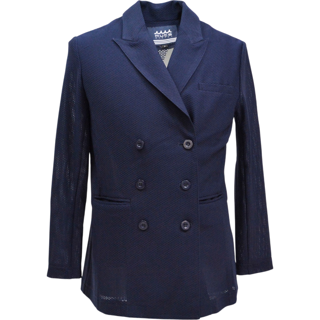 【muta】ストレッチメッシュ ダブルジャケット レディース ネイビー M（MUT-MMBC-200810)