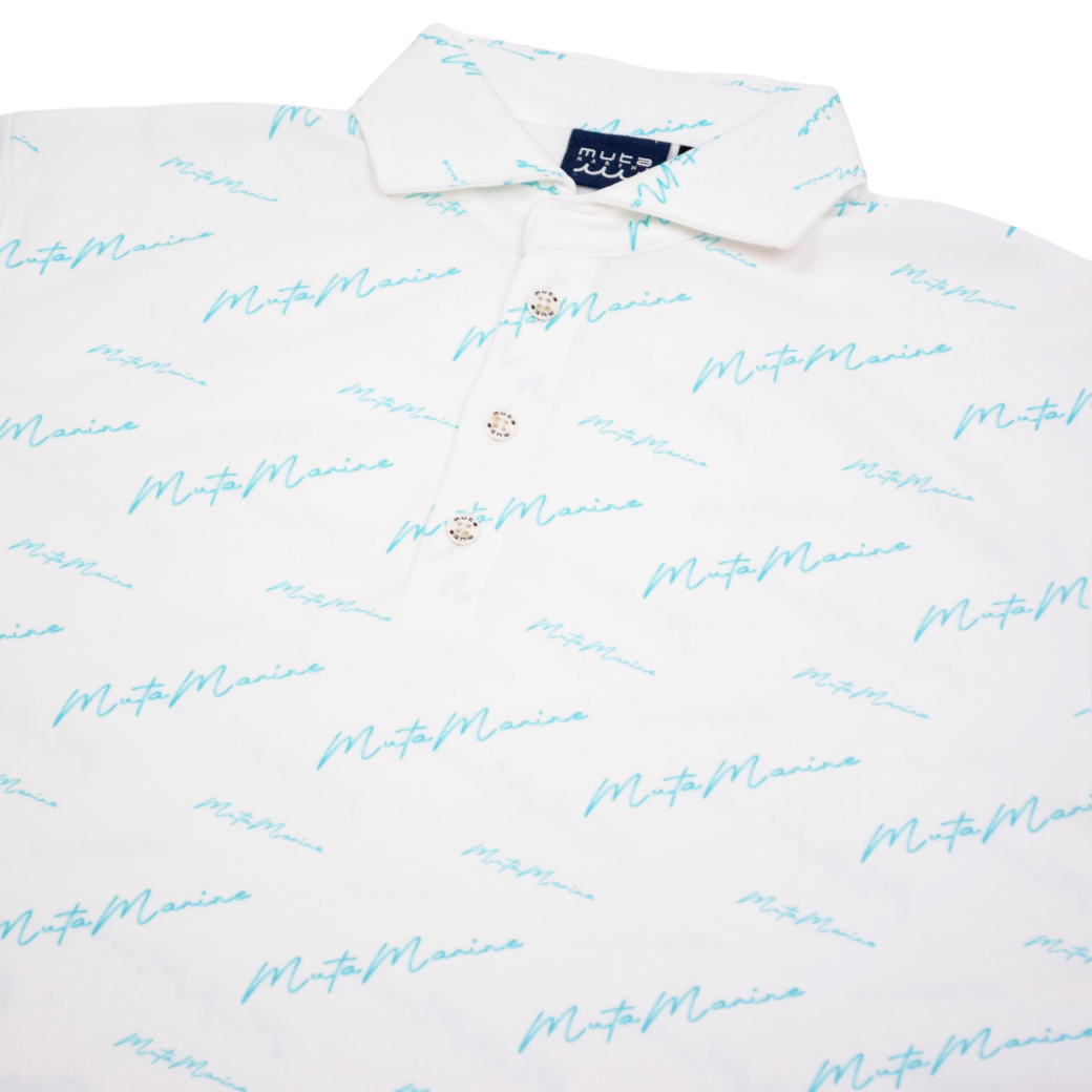 【muta】カーシブロゴ ポロシャツ ホワイト M（MUT-MMJC-446194）