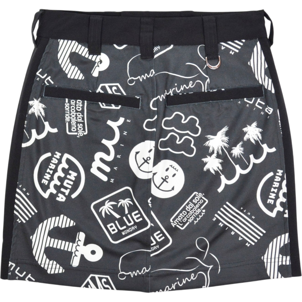 【muta】ランダムロゴ スカート S（ブラック） MUT-MMMK-445033