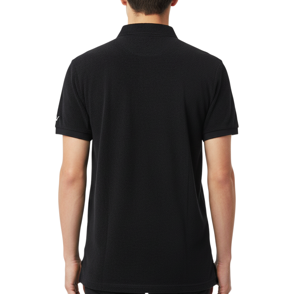 【muta】コットンミニパイル ポロシャツ ブラック S L（MUT-MMMK446315)