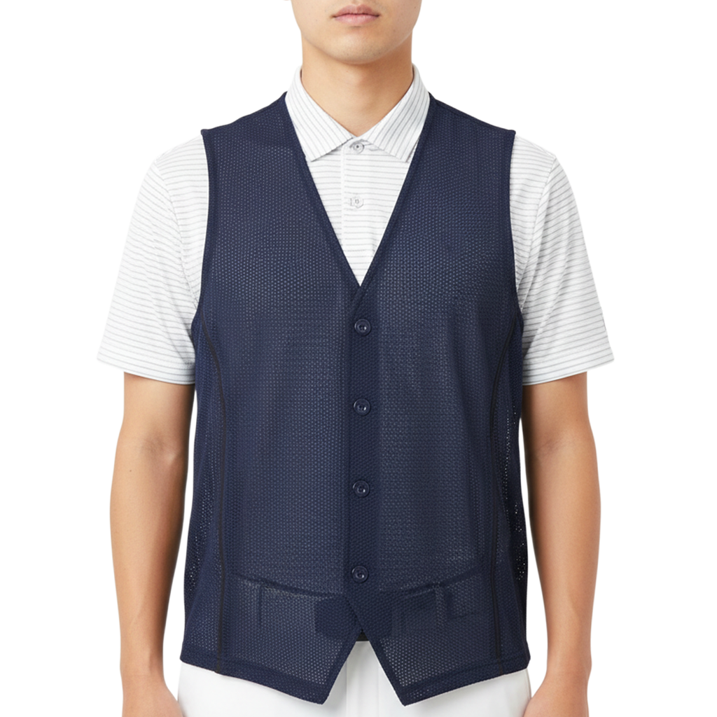 【muta】メッシュ ベスト ネイビー M L（MUT-MMBC180810）