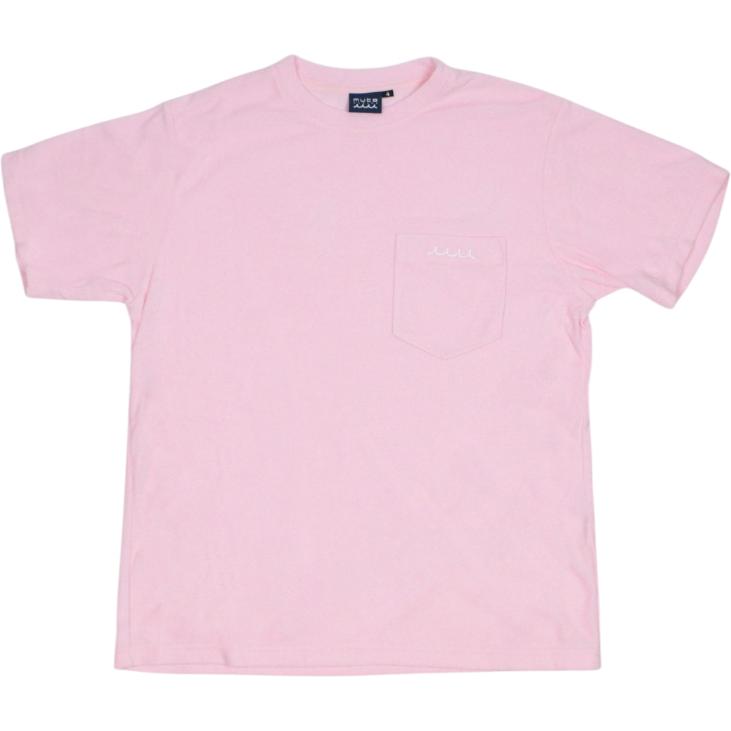 【muta】パイル Tシャツ ピンク S XL（MUT-MMJC434368)
