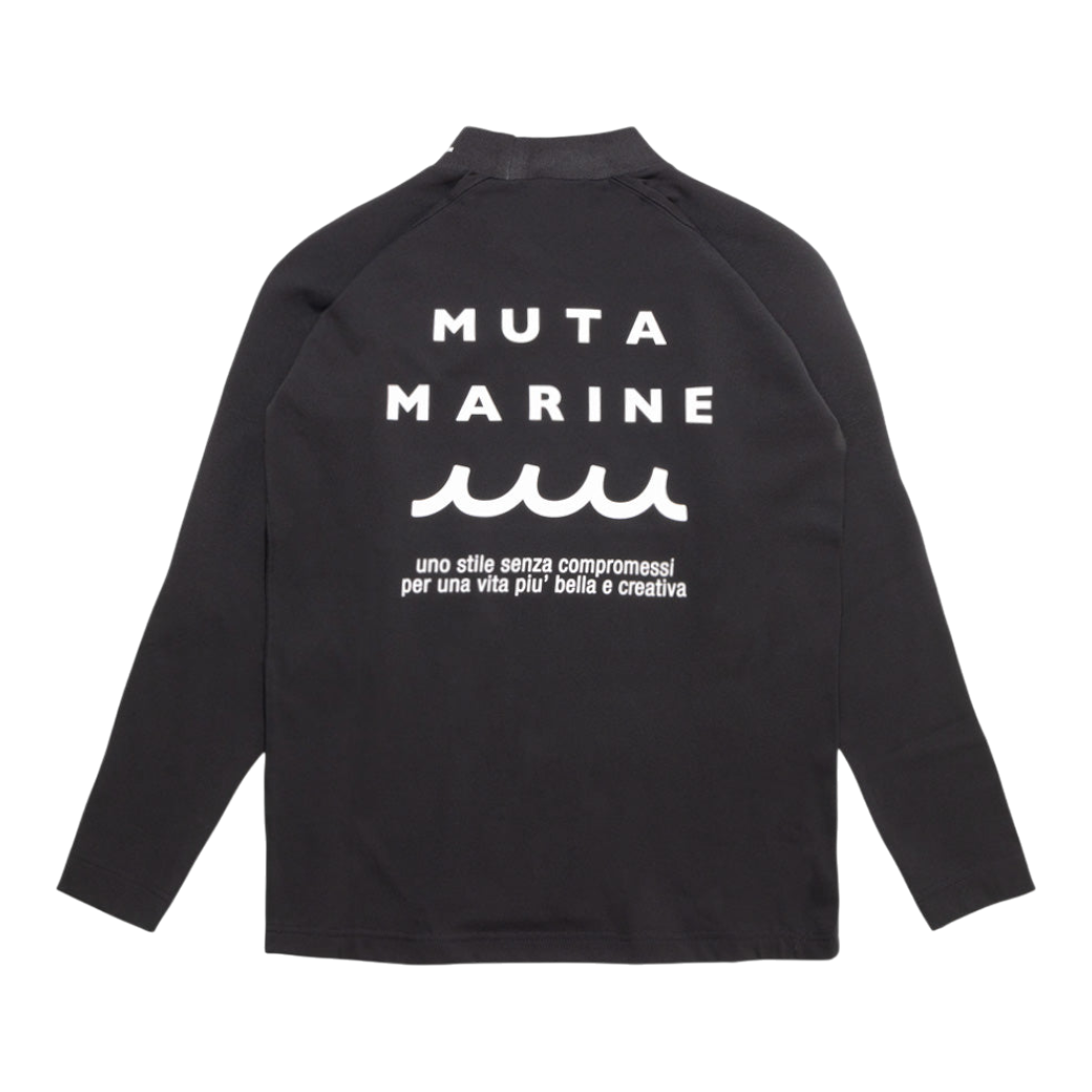 【MUTA】ナイロンジャージ モックネック プルオーバー BK（MUT-MGSG240152）