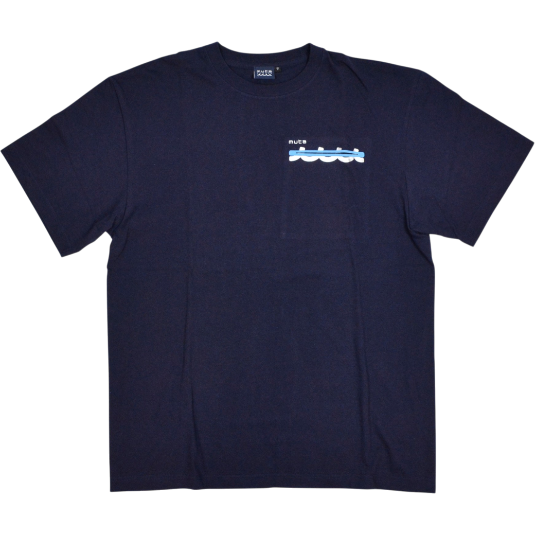 【muta】ACANTHUS x muta MARINE Trimming Pocket Tee ネイビー XL（MUT-MMAC434154)