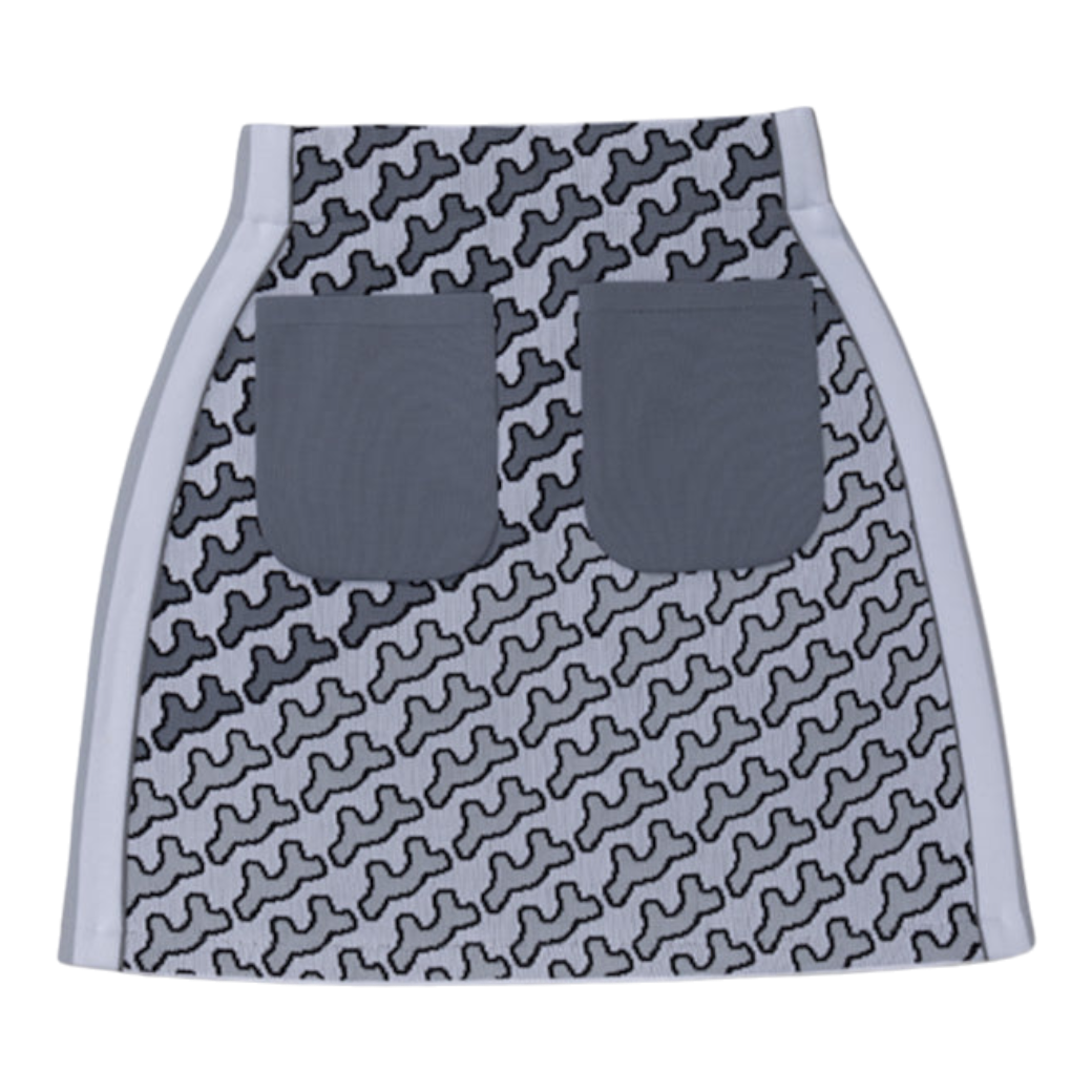 【MUTA】WAVE PATTERN ジャガードスカート GY（MUT-MMBC220302J）