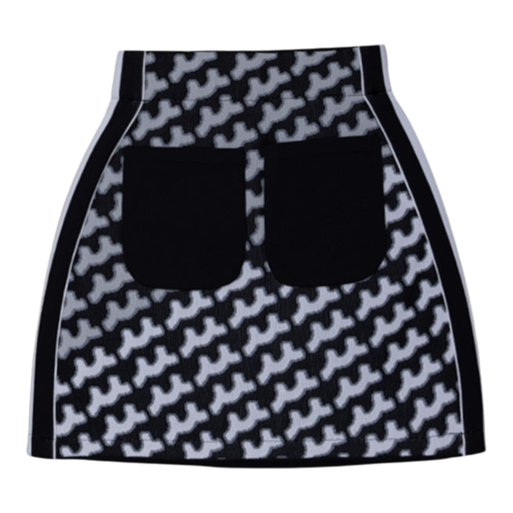 【MUTA】WAVE PATTERN ジャガードスカート BK（MUT-MMBC220302J）
