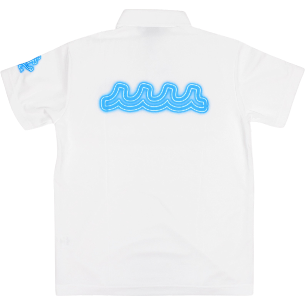 【muta】ネオンロゴ ポロシャツ ホワイト L XL（MUT-MMMP446294)