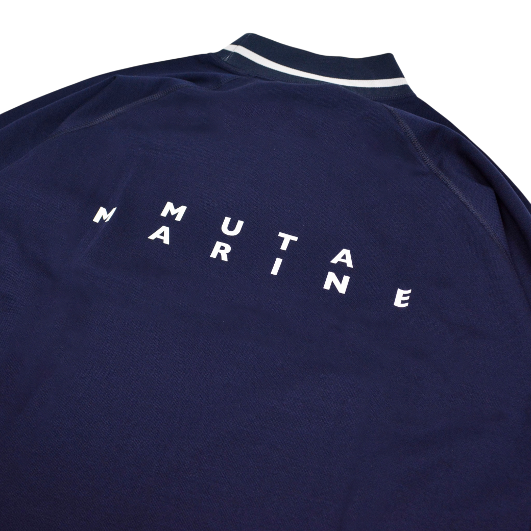 【muta】ライトハイテンション リブモックネックシャツ Ｌ XL NAVY（MUT-MMBC220705）