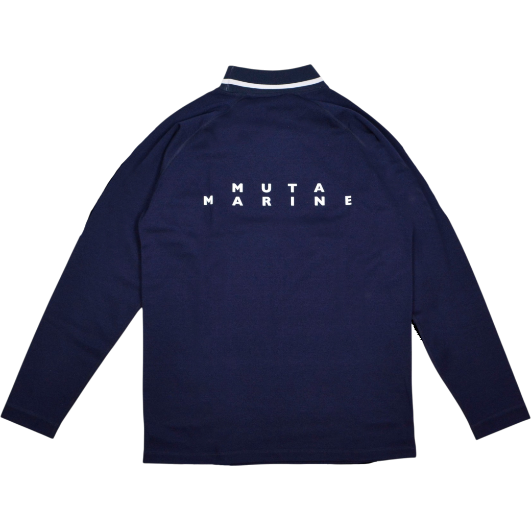 【muta】ライトハイテンション リブモックネックシャツ Ｌ XL NAVY（MUT-MMBC220705）