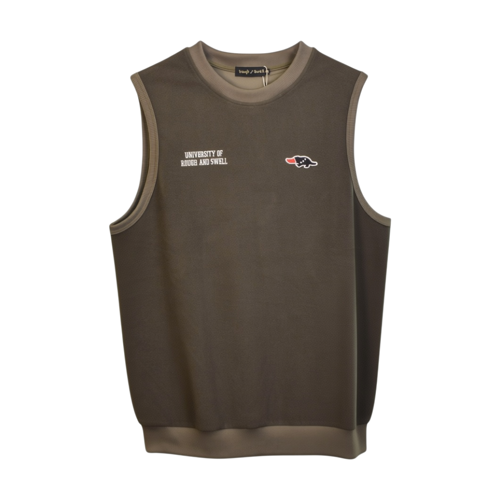 【rough&swell】COLLEGE VEST OLIVE（ROU-RSM25226）