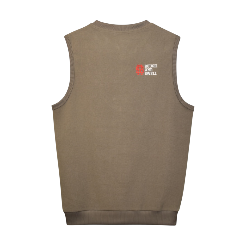 【rough&swell】COLLEGE VEST OLIVE（ROU-RSM25226）