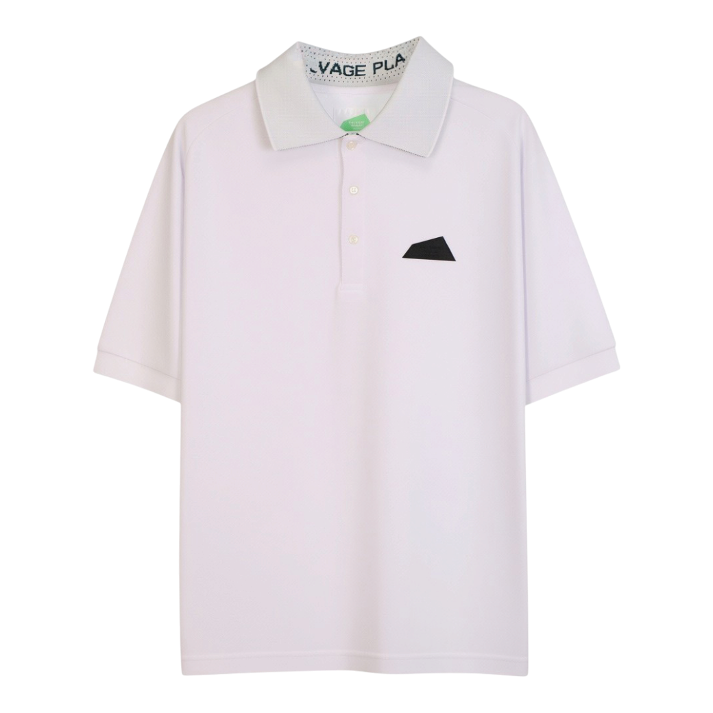 【SALVAGE PUBLIC】バックプリント ポロシャツ ホワイト S M L（SAP-SVKS3018）