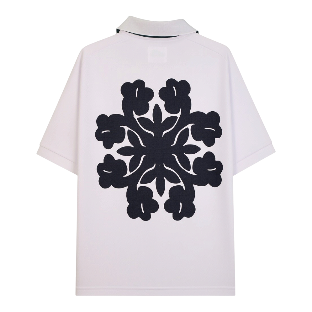 【SALVAGE PUBLIC】バックプリント ポロシャツ ホワイト S M L（SAP-SVKS3018）