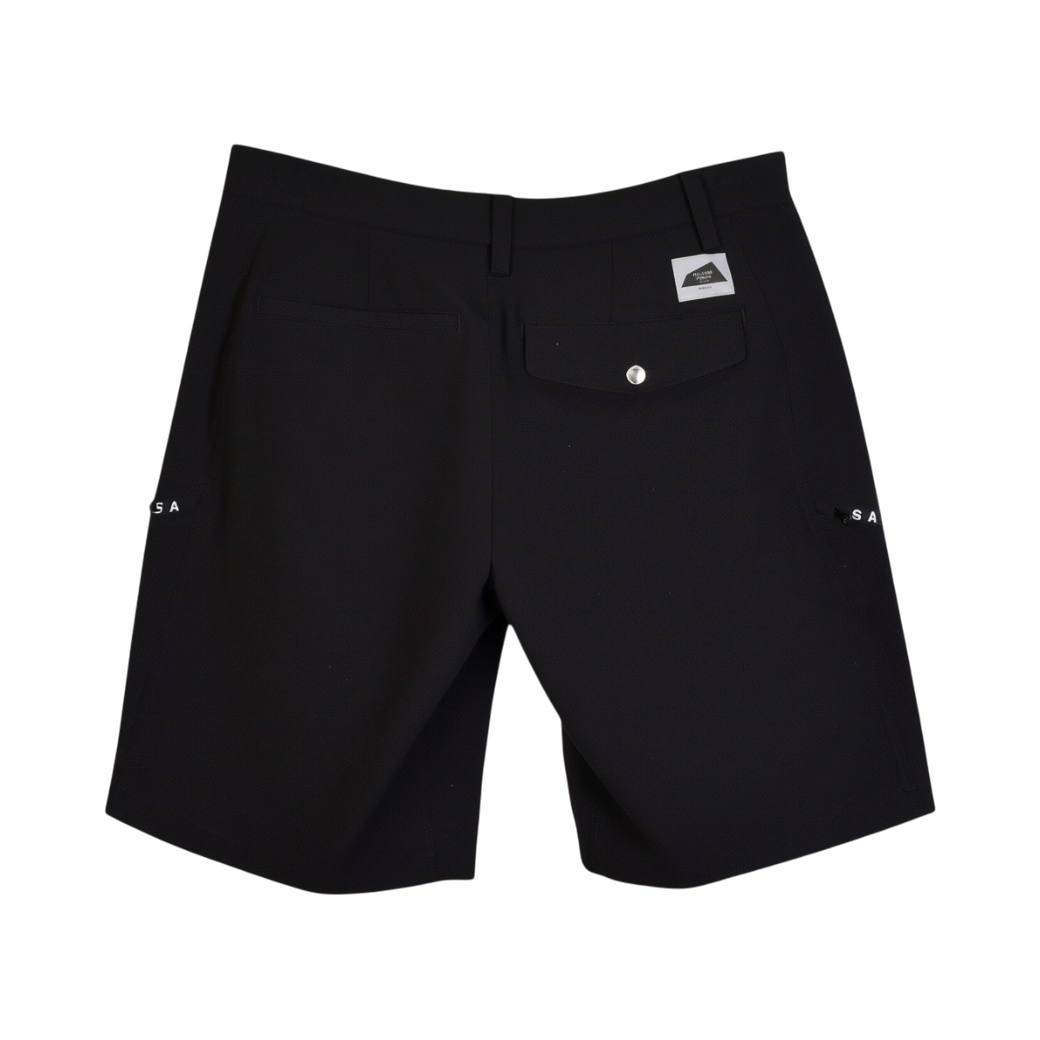 【SALVAGE PUBLIC】 Kamake’e Tech Shorts ラバーワッペン ショートパンツ BLACK L（SAP-SVKS5017)