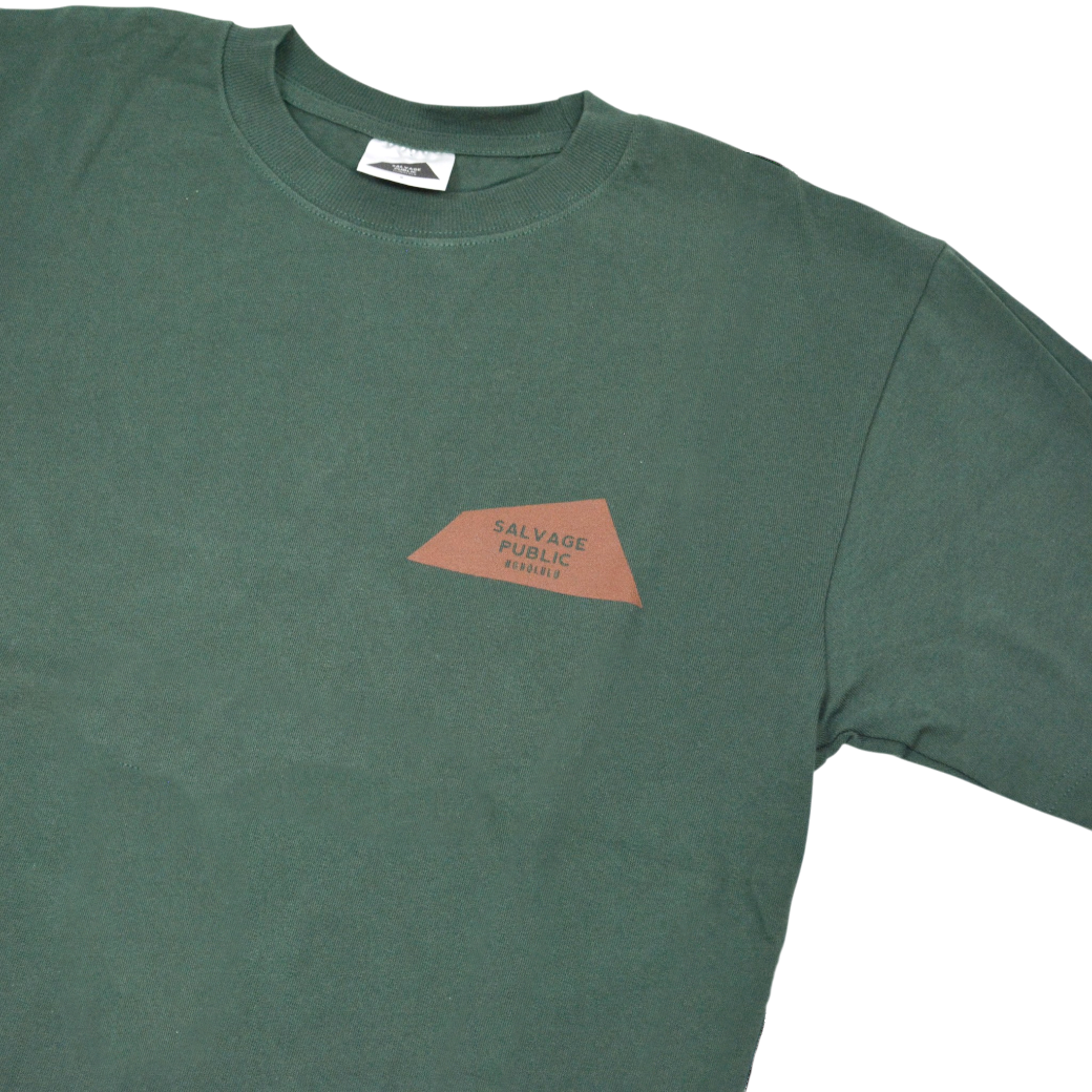 【SALVAGE PUBLIC】クルーネック Tシャツ フォレスト グリーン S（SAP-SPSV4SS028）