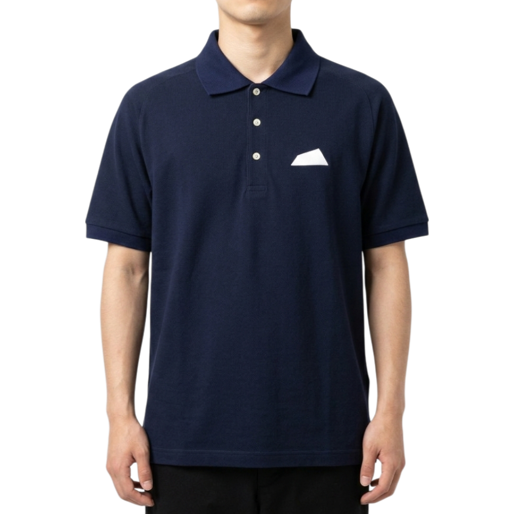【SALVAGE PUBLIC】バックプリント ポロシャツ ネイビー S M L（SAP-SVKS3018）