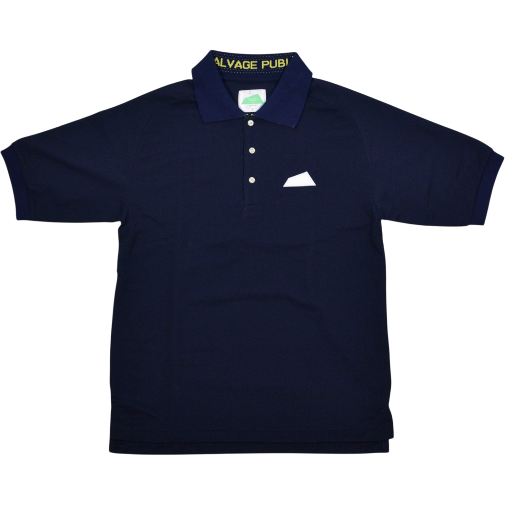 【SALVAGE PUBLIC】バックプリント ポロシャツ ネイビー S M L（SAP-SVKS3018）