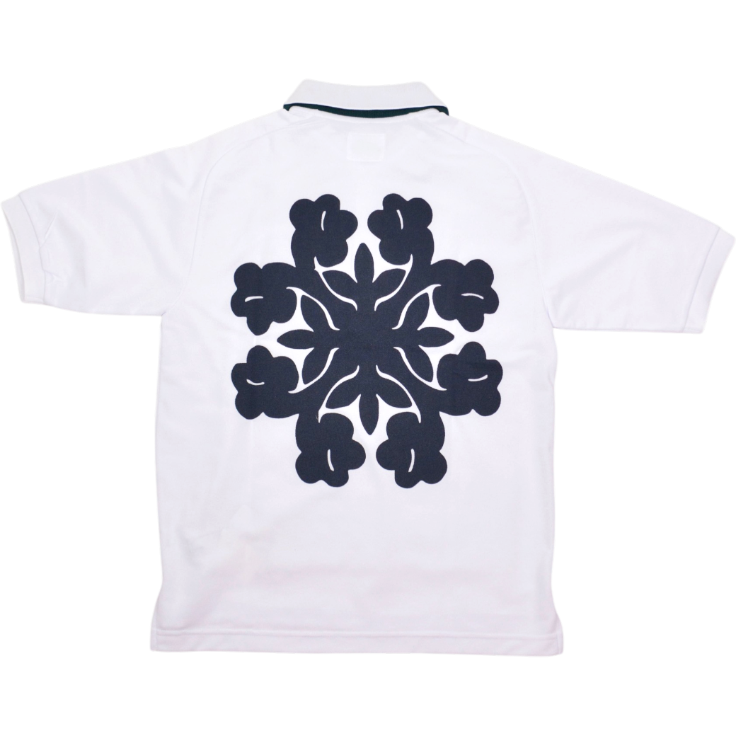 【SALVAGE PUBLIC】バックプリント ポロシャツ ホワイト S M L（SAP-SVKS3018）