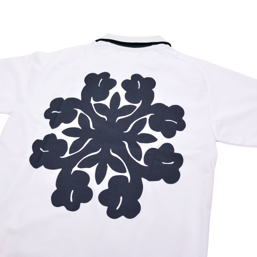 【SALVAGE PUBLIC】バックプリント ポロシャツ ホワイト S M L（SAP-SVKS3018）