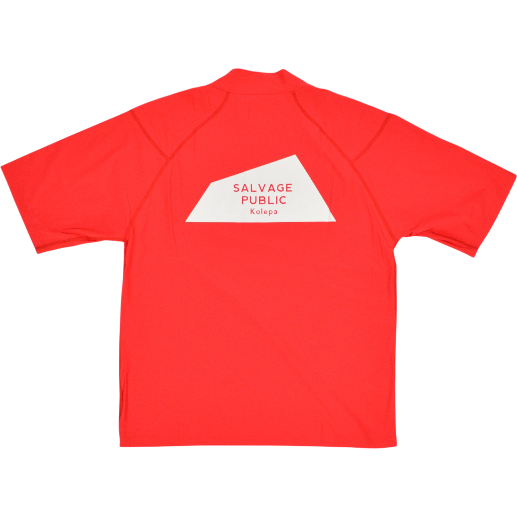 【SALVAGE PUBLIC】モックネック Tシャツ レッド S M L（SAP-SVKS3026）