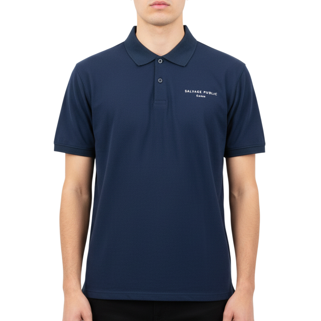 【SALVAGE PUBLIC】Tour Polo ポロシャツ ネイビー L（SAP-SVKS40149）