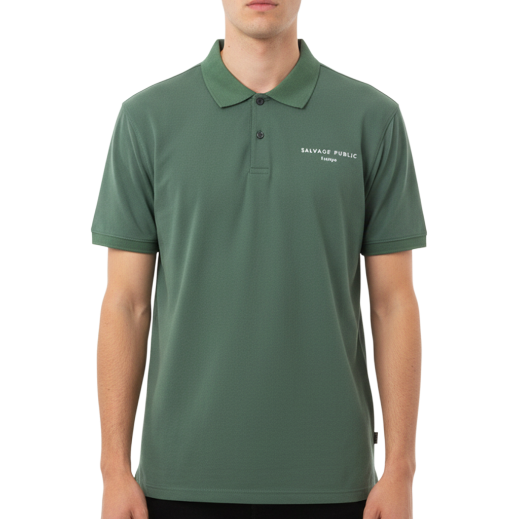 【SALVAGE PUBLIC】Tour Polo ポロシャツ オリーブ L（SAP-SVKS40149）