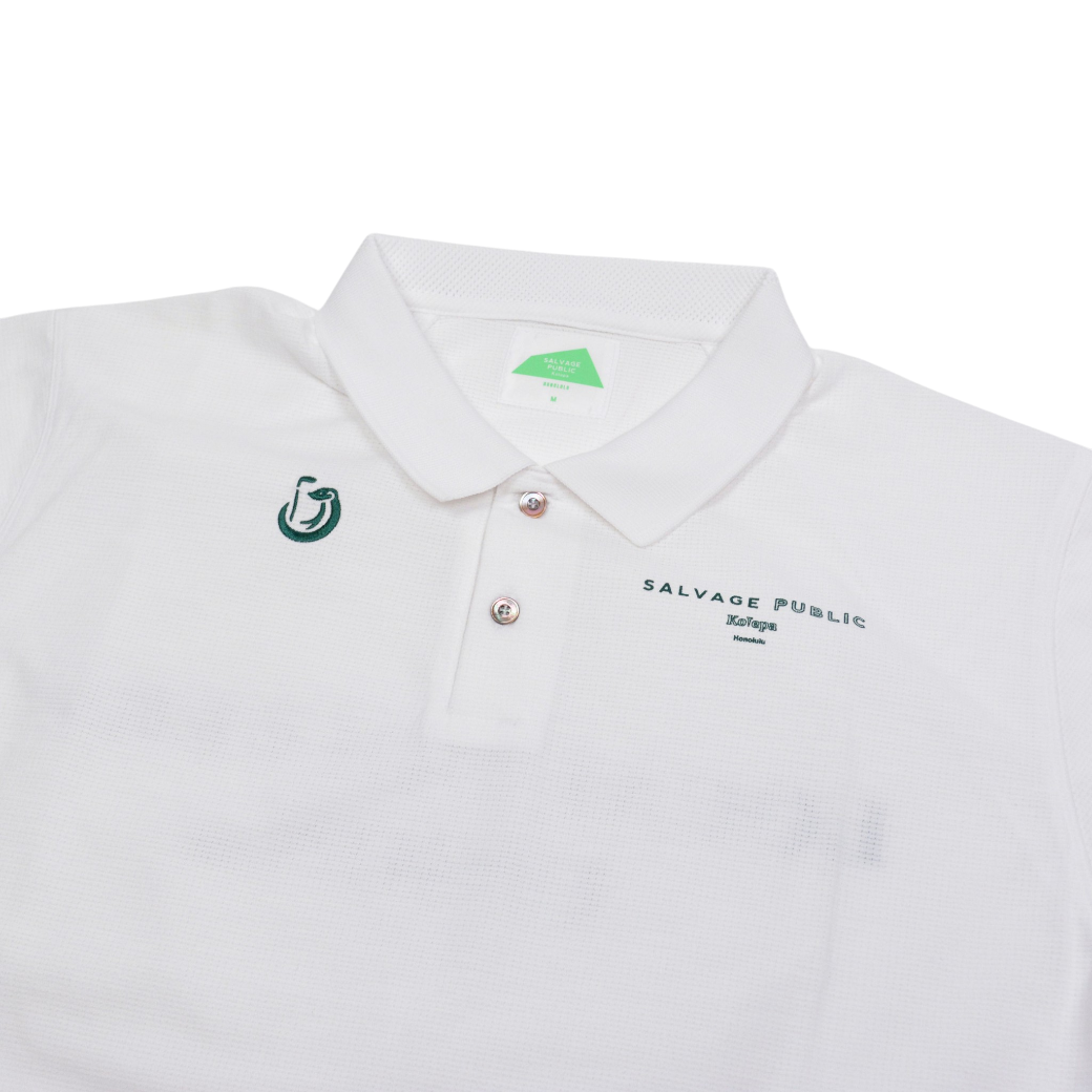 【SALVAGE PUBLIC】Nu'uanu Polo ポロシャツ ホワイト M L（SAP-SVKS5015）