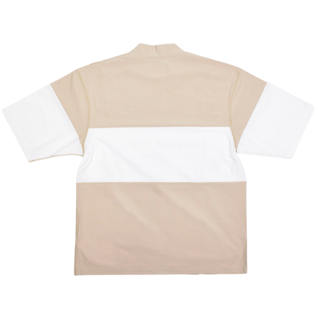 【SALVAGE PUBLIC】モックネック Tシャツ Sand×White M L XL（SAP-SVKS5027）
