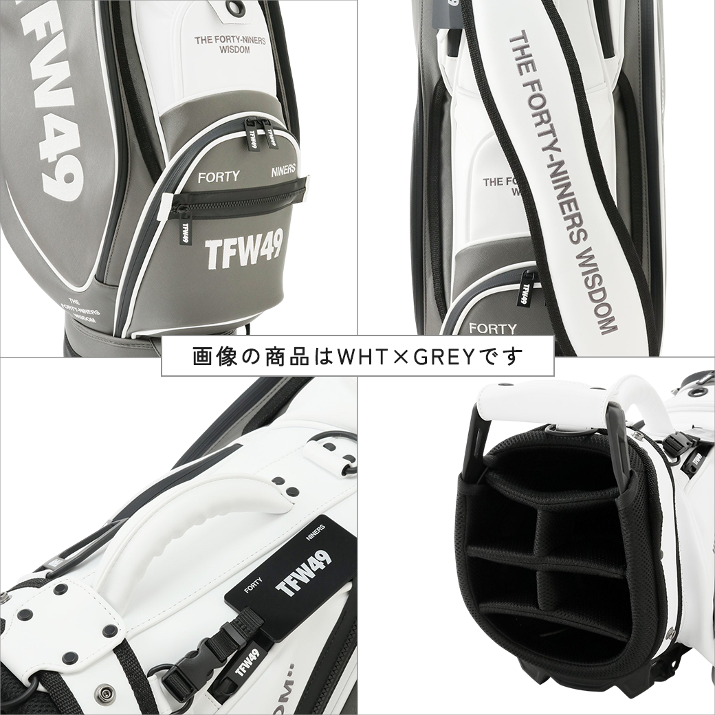 【TFW49】LEATHER CADDIE BAG キャディバッグ BLKxGREIGE (TFW-T132610004)