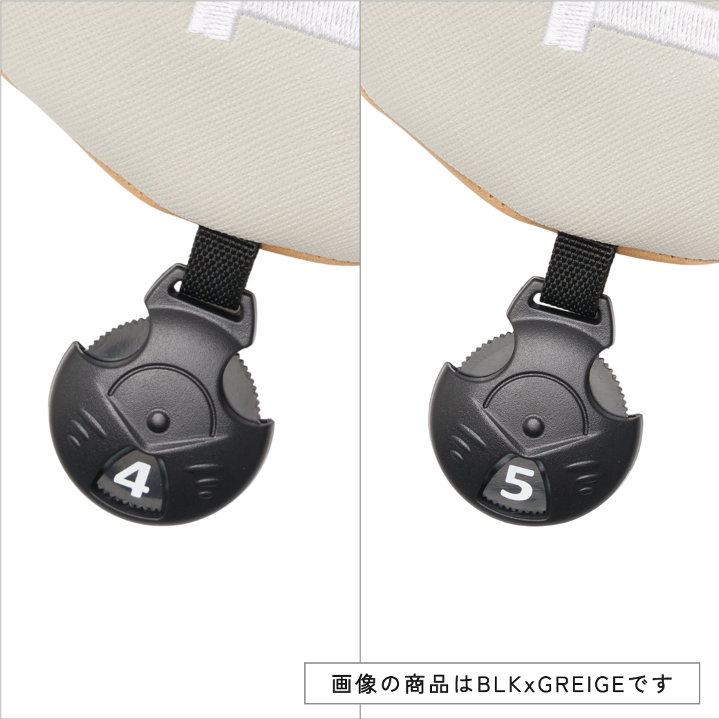 【TFW49】LEATHER HEAD COVER UT ユーティリティ用 ヘッドカバー BLKxGREIGE (TFW-T132610007)