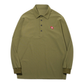 【GREEN EDGE MONKEYS】Stretch kanoko long sleeve polo ポロシャツ KHAKI (ZZGEM-60363001)