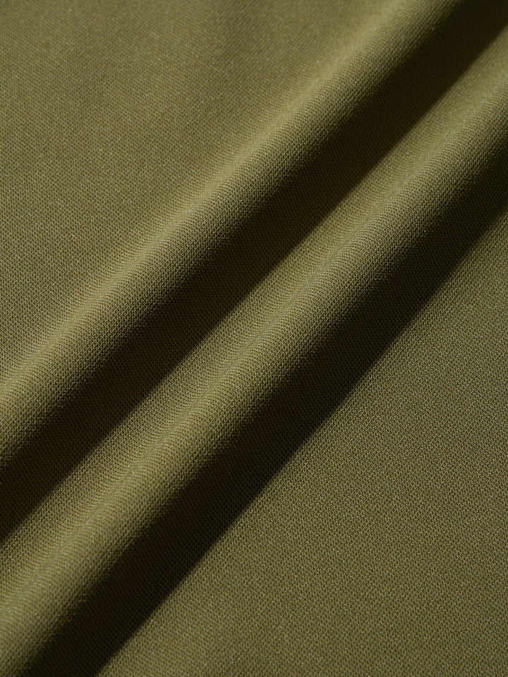 【GREEN EDGE MONKEYS】Stretch kanoko long sleeve polo ポロシャツ KHAKI (ZZGEM-60363001)