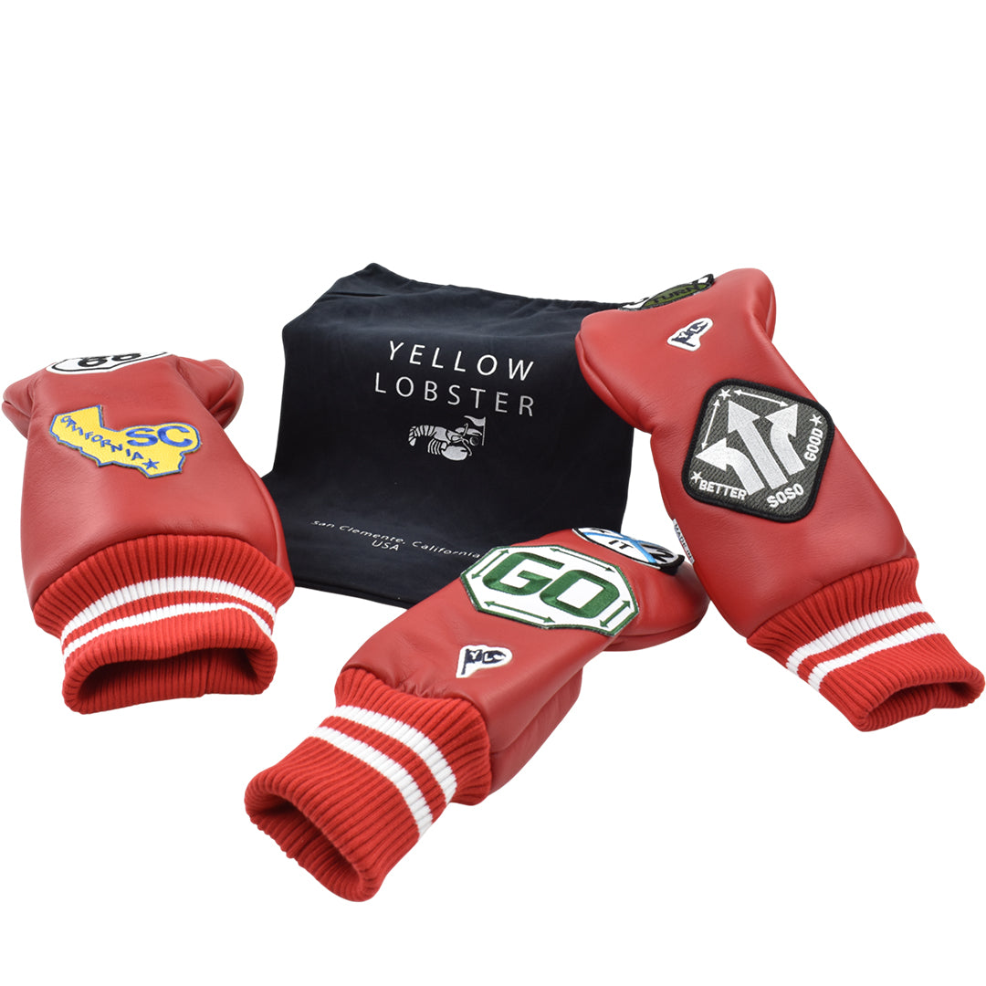 【NEW】【数量限定】【YellowLobster】U-LEATHER UT ユーティリティ用ヘッドカバー [アナハイムレッド] (YEL-HC003UT-RD-GGO)【直営店限定】【オンライン限定】