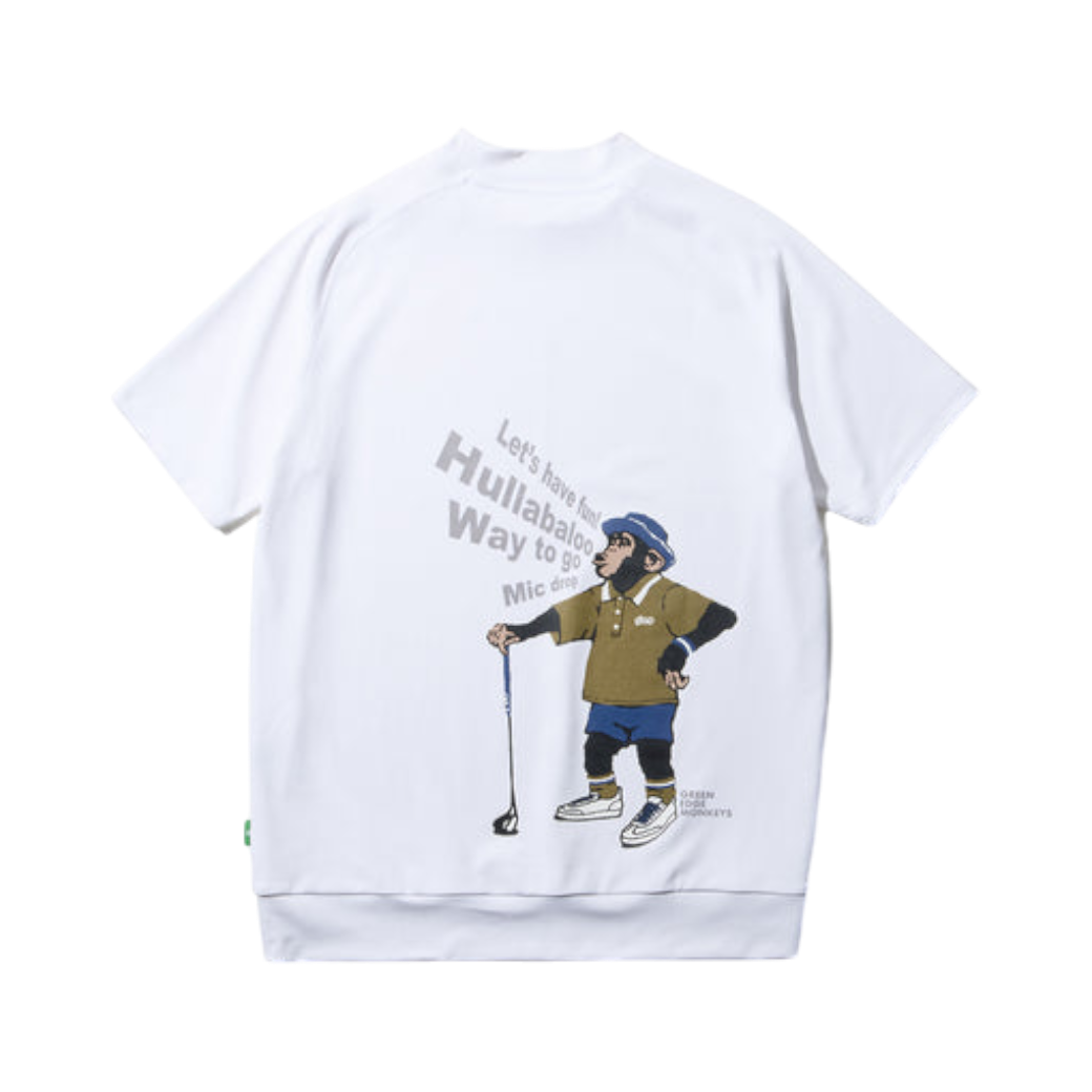 【GREEN EDGE MONKEYS】Mock neck harf sleeve モックネック Tシャツ WHITE (ZZGEM-60353002)