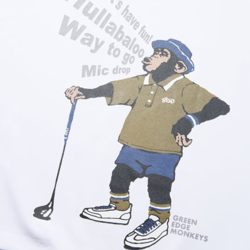 【GREEN EDGE MONKEYS】Mock neck harf sleeve モックネック Tシャツ WHITE (ZZGEM-60353002)