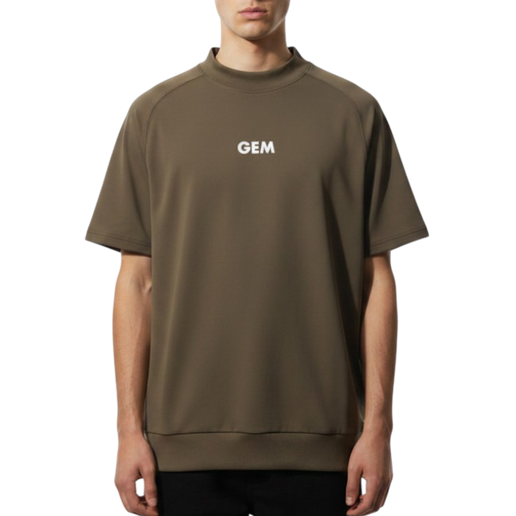 【GREEN EDGE MONKEYS】Mock neck harf sleeve モックネック Tシャツ BROWN (ZZGEM-60353002)