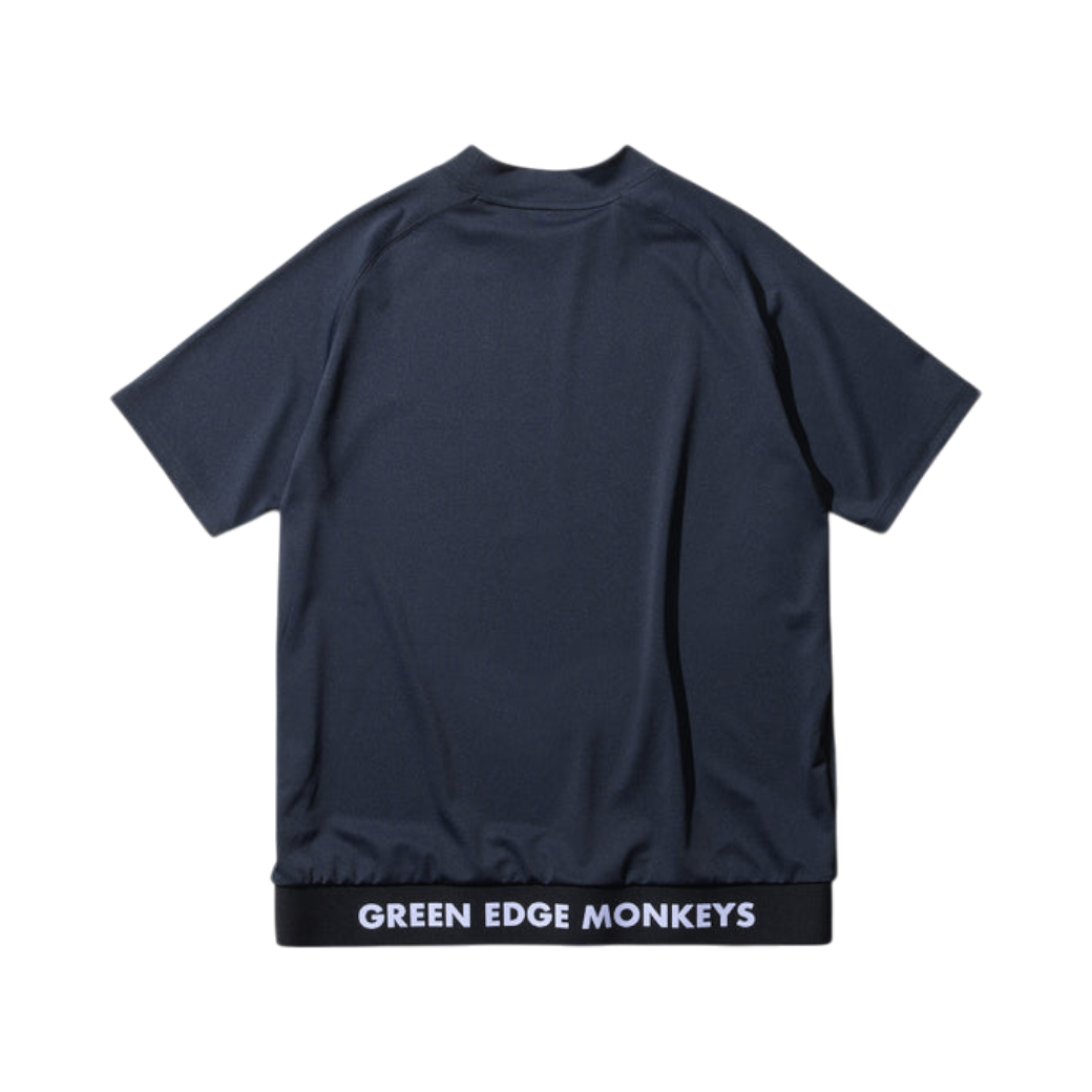 【GREEN EDGE MONKEYS】Ribbed hem mock neck モックネック Tシャツ BLACK (ZZGEM-60353003)