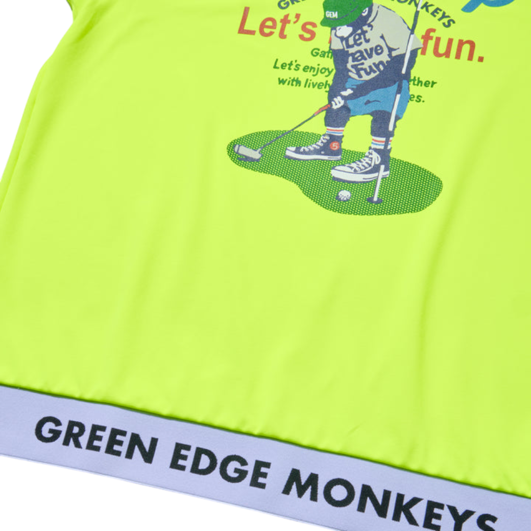 【GREEN EDGE MONKEYS】Ribbed hem mock neck モックネック Tシャツ YELLOW (ZZGEM-60353003)