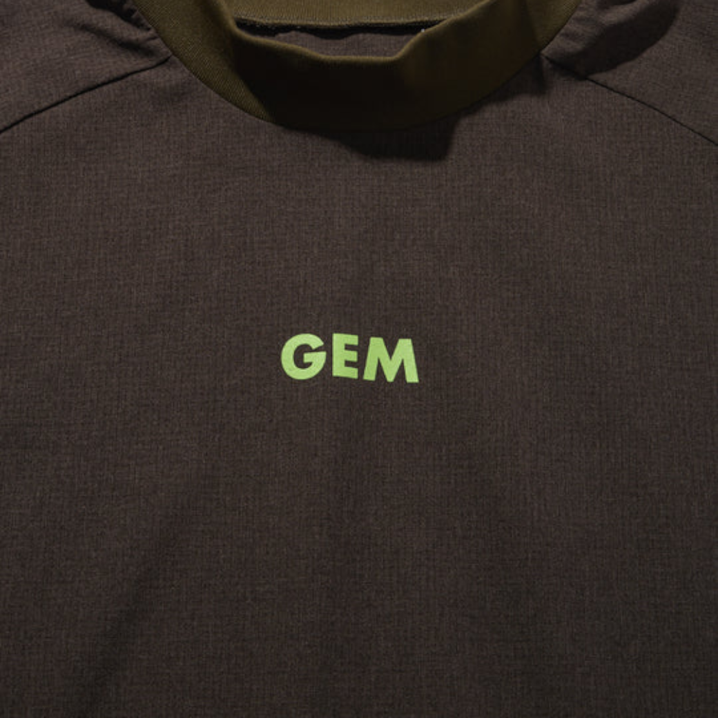 【GREEN EDGE MONKEYS】Dot air mock neck モックネック Tシャツ BROWN (ZZGEM-60353009)